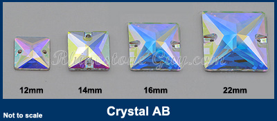 RG Premium Square Sew On Crystal AB
